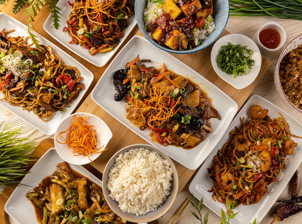 Set of Asian dishes